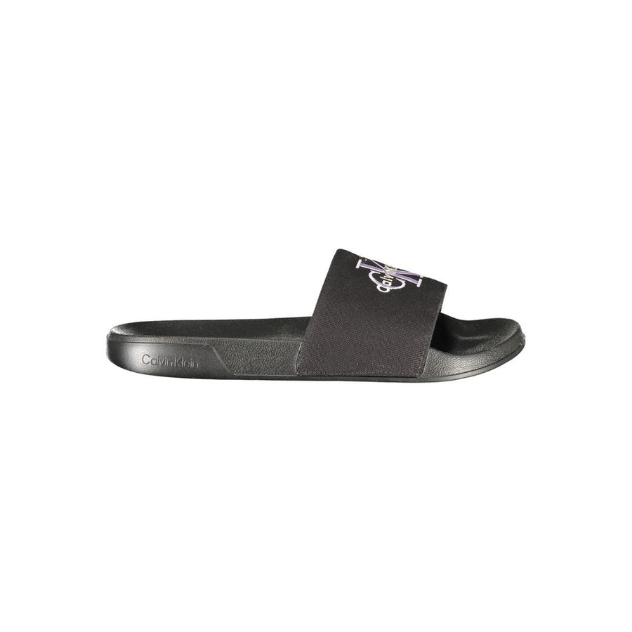 Calvin Klein Black Polyurethane Women's Slides