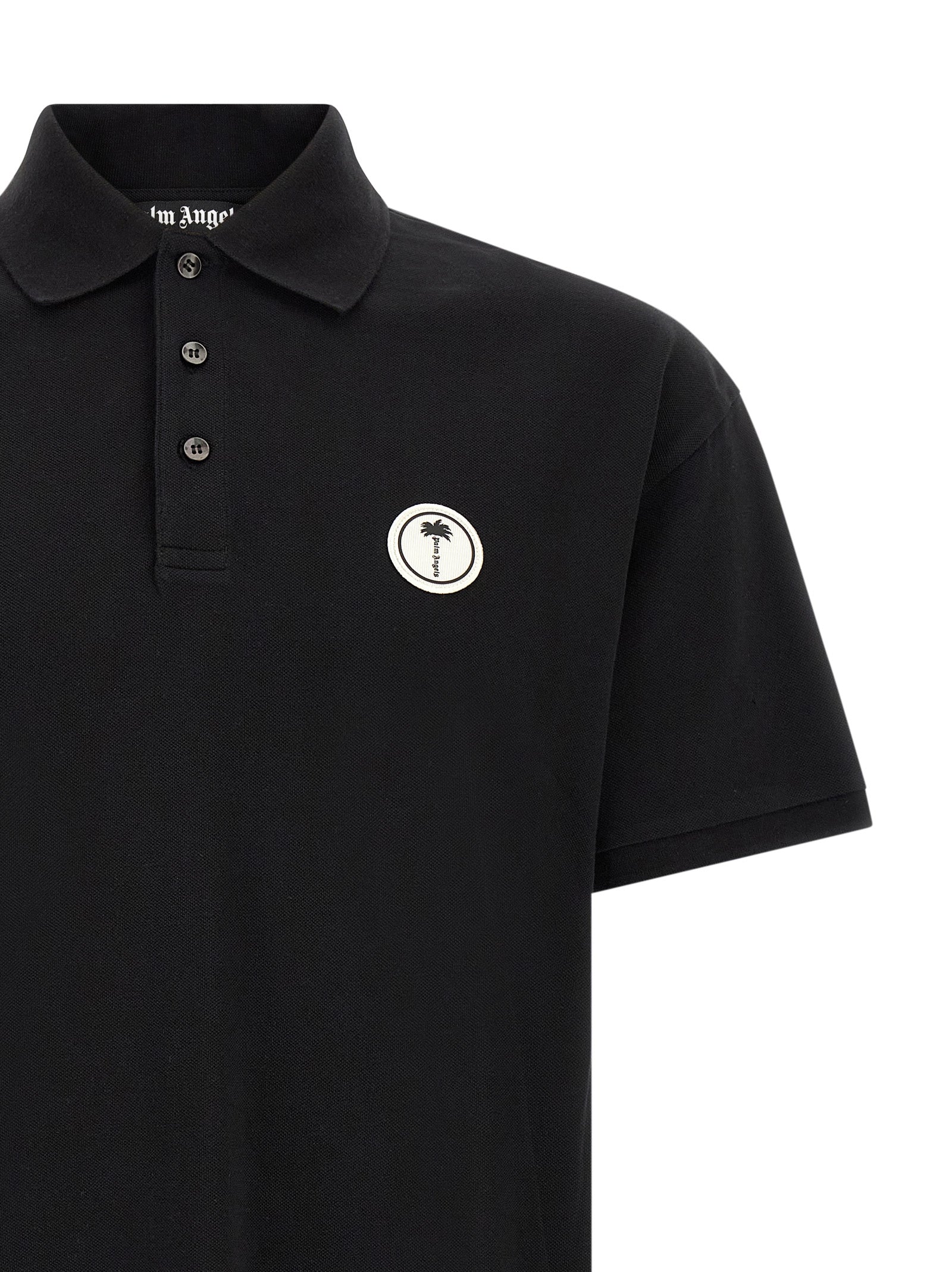 Palm Angels Schwarzes Baumwoll-Poloshirt