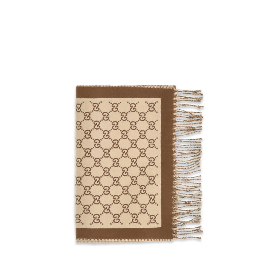 Gucci Beige Ovis Aries Wool Scarf