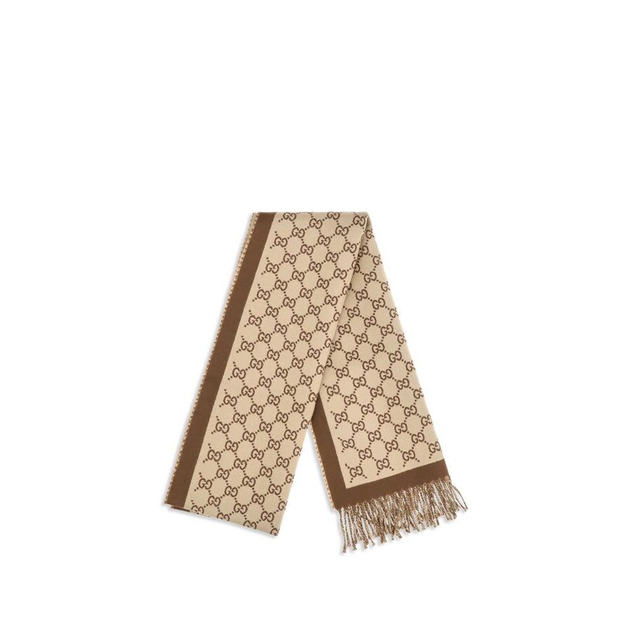 Gucci Beige Ovis Aries Wool Scarf