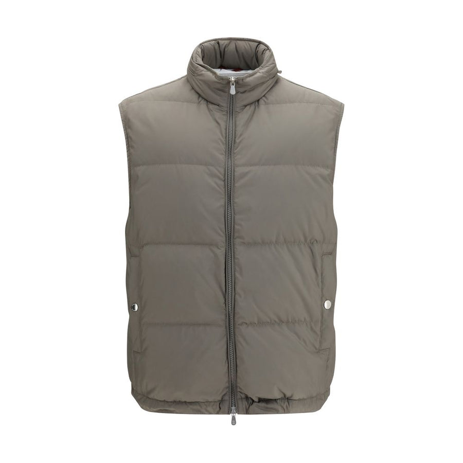 Brunello Cucinelli Grey Sleeveless Polyester Vest