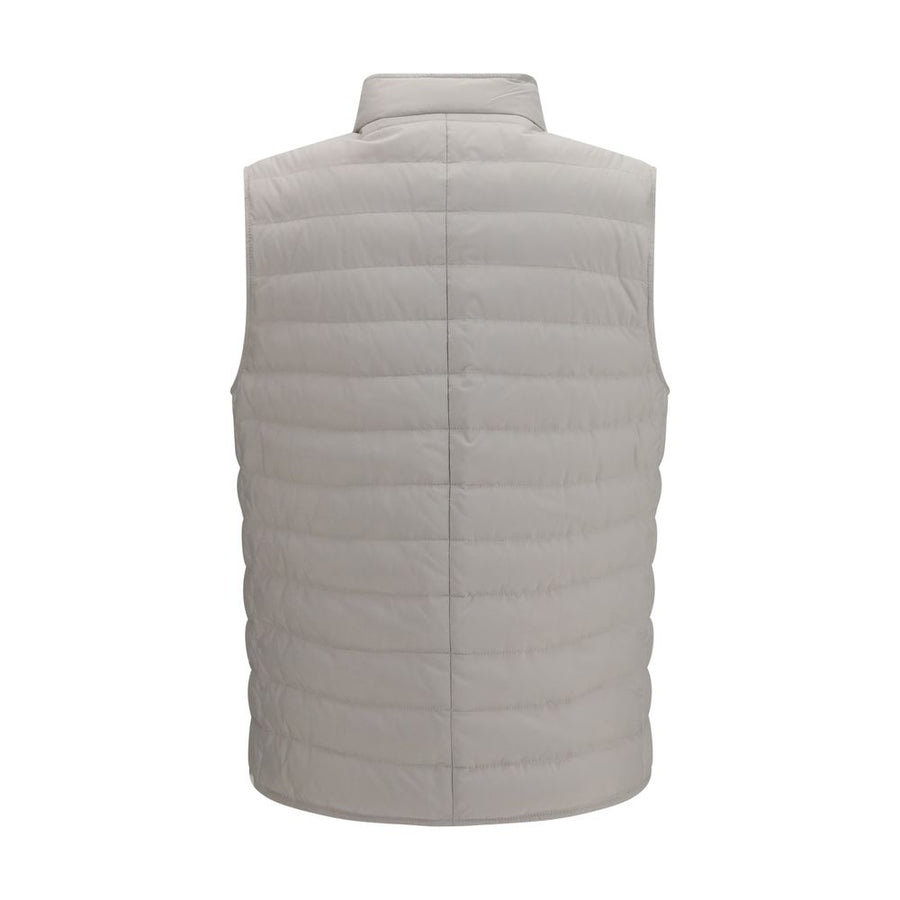 Brunello Cucinelli White Sleeveless Polyester Jacket