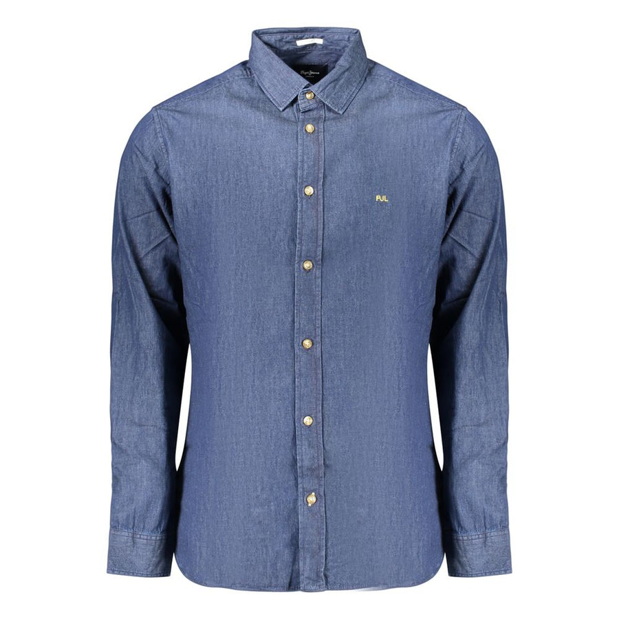Pepe Jeans Men's Blue Cotton Shirt