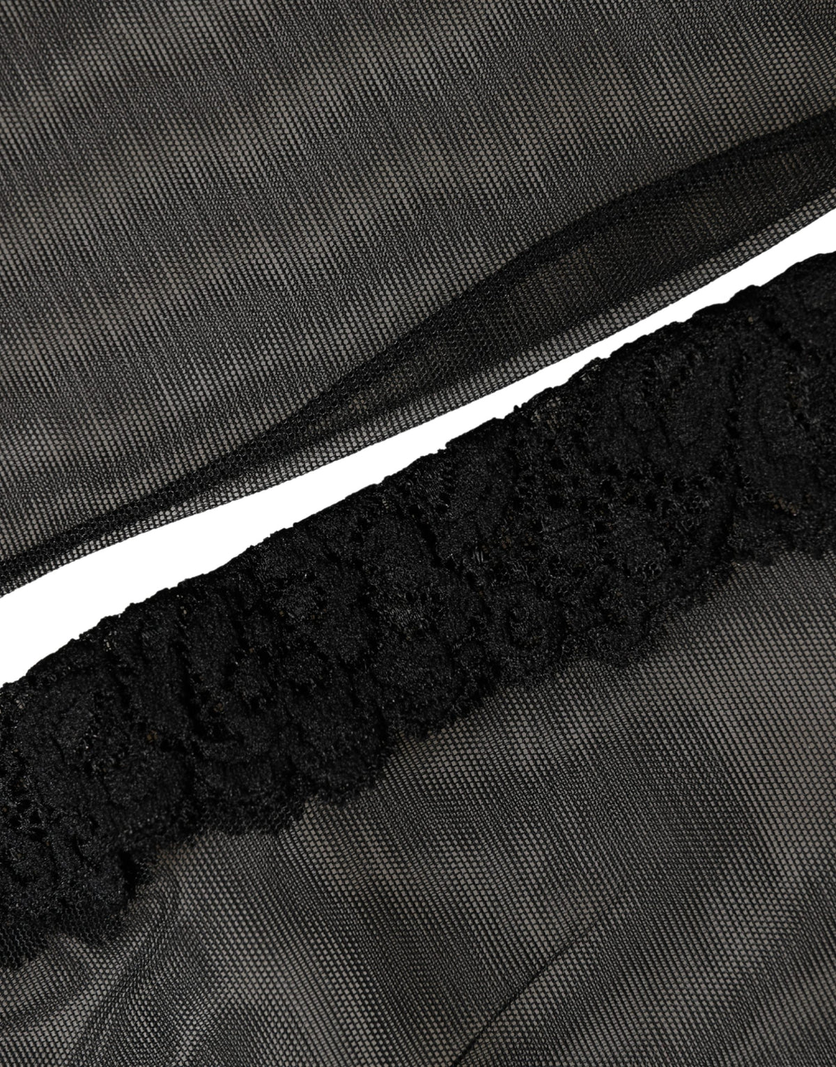Dolce & Gabbana Schwarze Kniestrumpf-Socken aus Nylon-Mesh