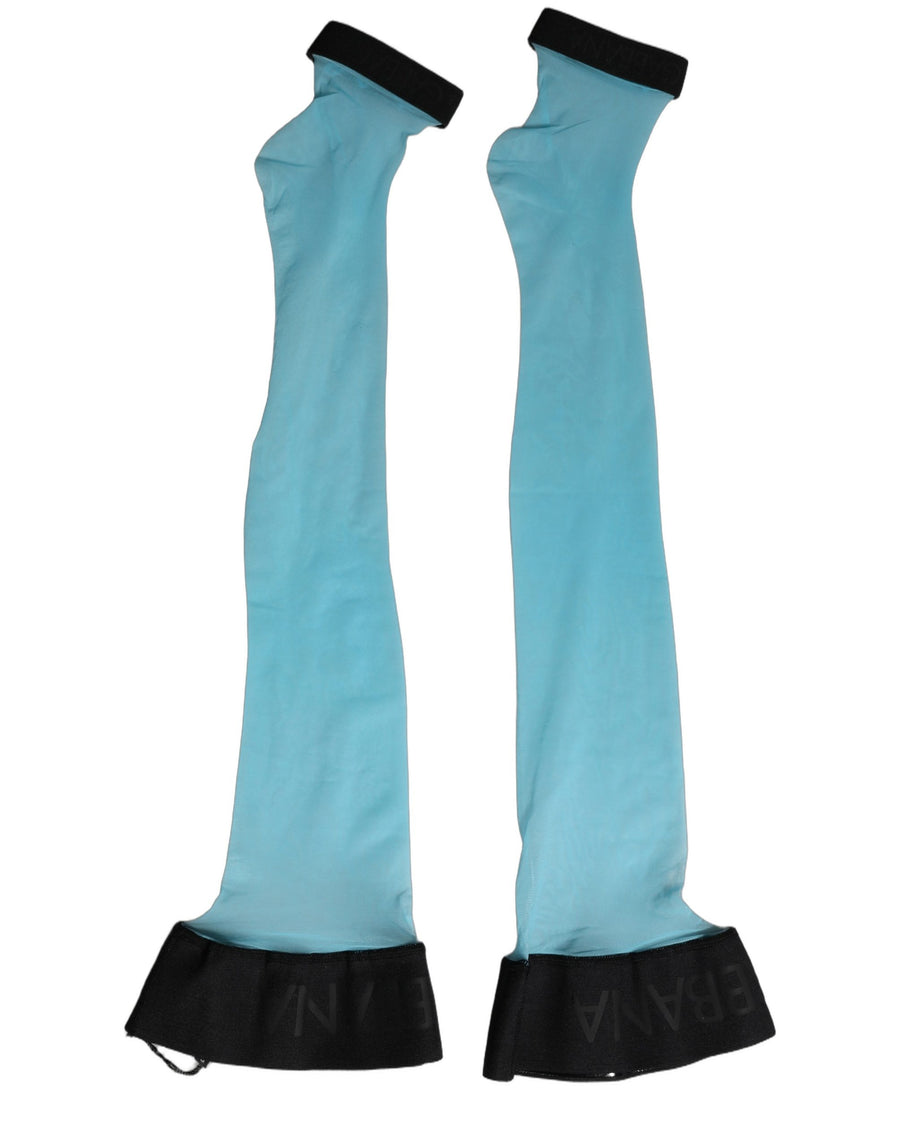 Dolce & Gabbana Light Blue Nylon Thigh-High Socks for Women