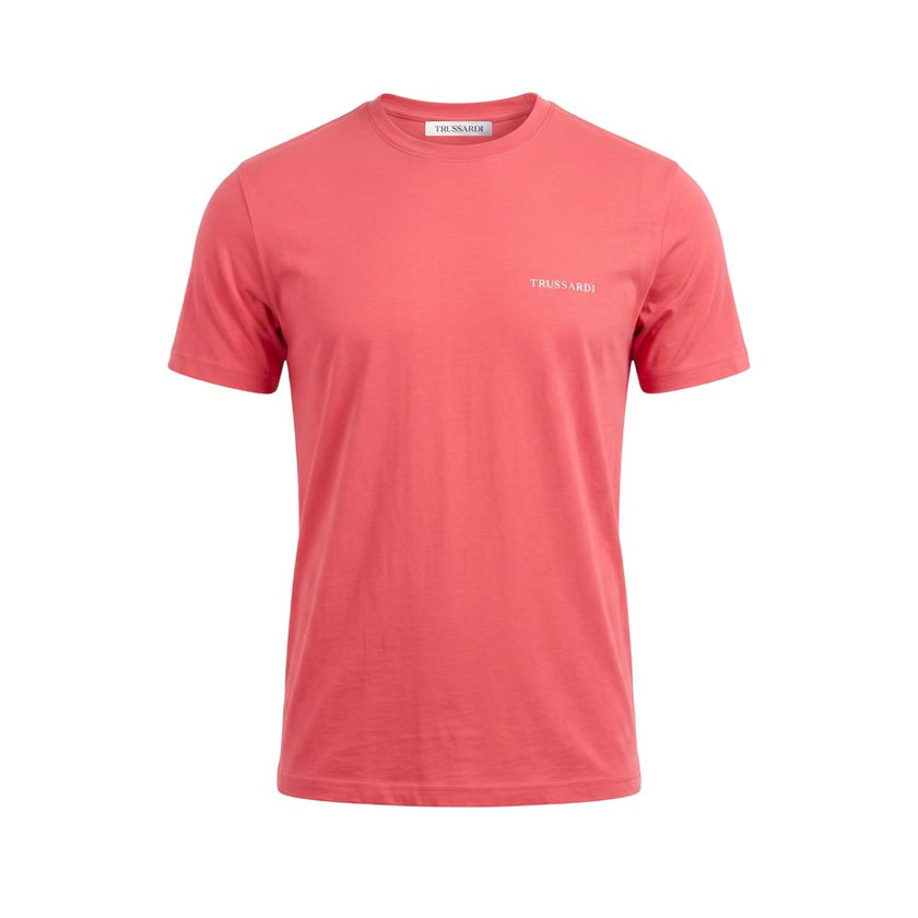 Trussardi Beachwear Rosso Baumwoll-T-Shirt für Herren