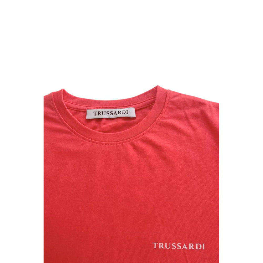 Trussardi Beachwear Rosso Baumwoll-T-Shirt für Herren