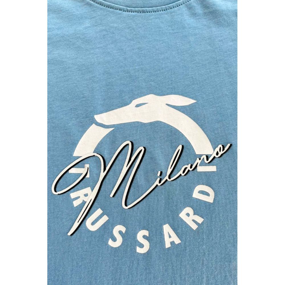 Trussardi Beachwear Hellblaues Polyester-T-Shirt