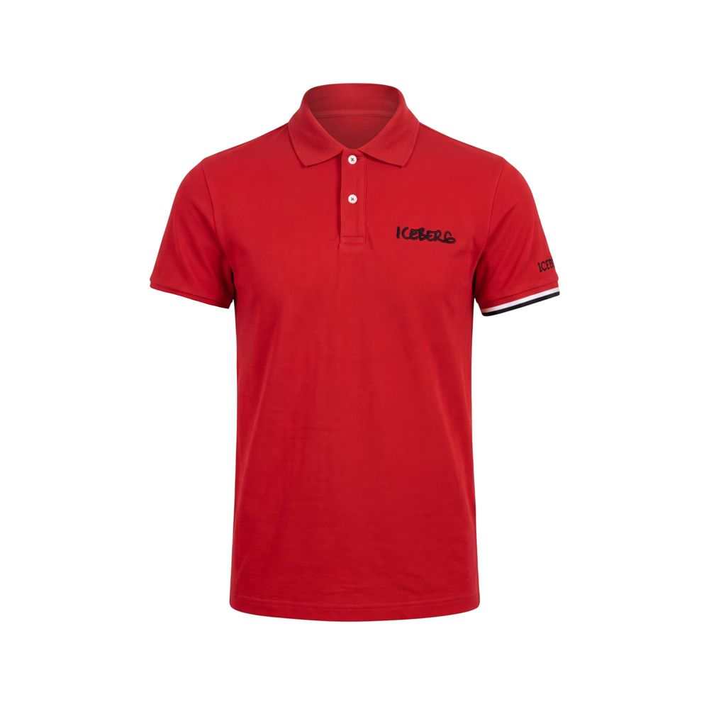Iceberg Red Men's Cotton Polo Shirt
