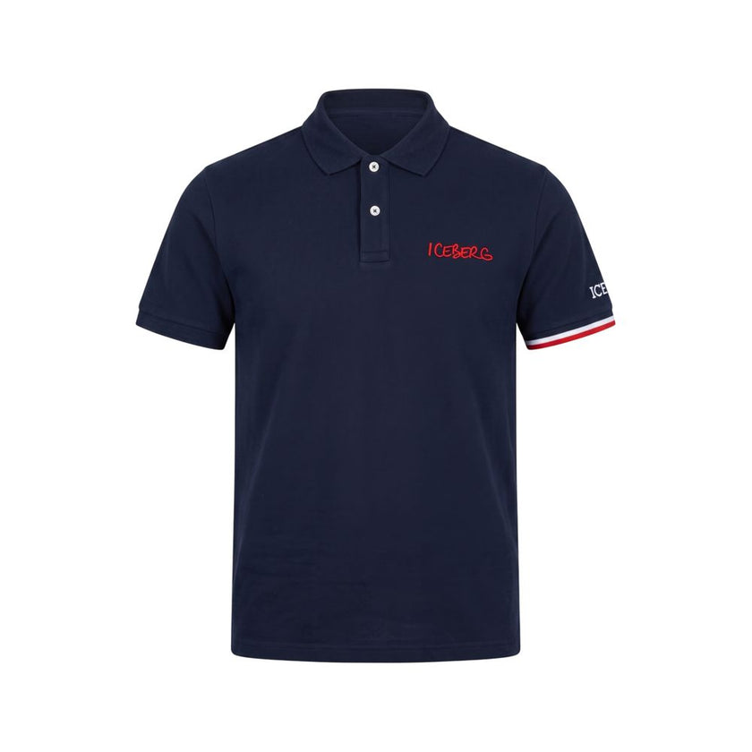 Iceberg Blaues Baumwoll-Poloshirt für Herren
