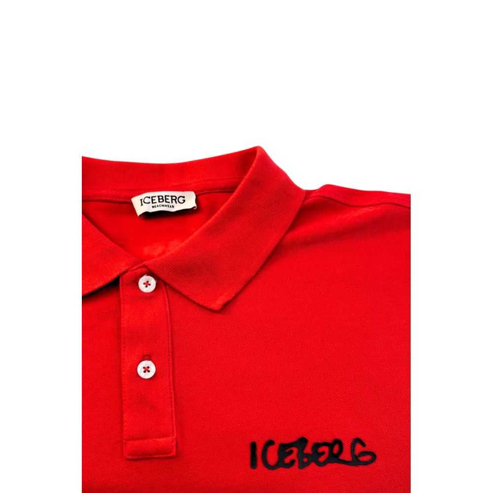 Iceberg Red Men's Cotton Polo Shirt