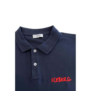 Iceberg blaues Baumwoll-Poloshirt für Herren mit Logo auf der Brust