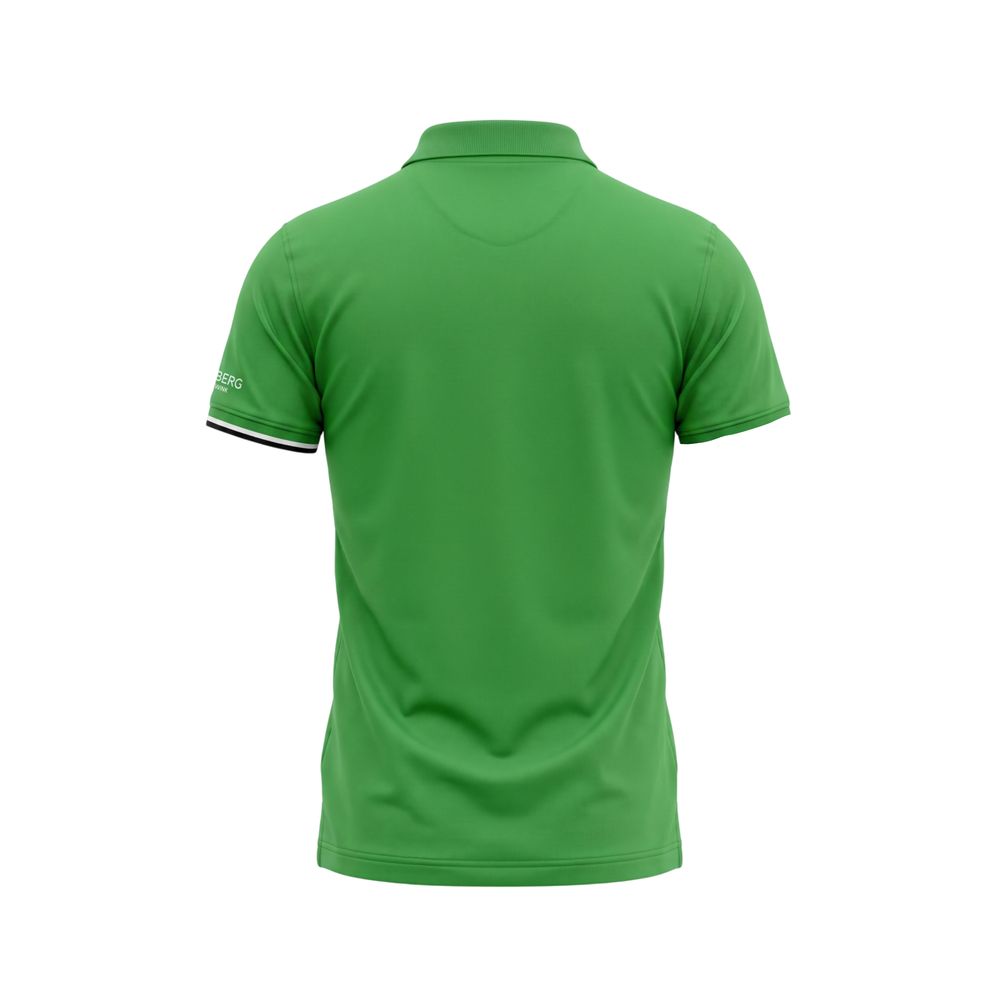 Iceberg grünes Herren-Poloshirt aus Baumwolle mit kurzem Ärmel und Brustlogo