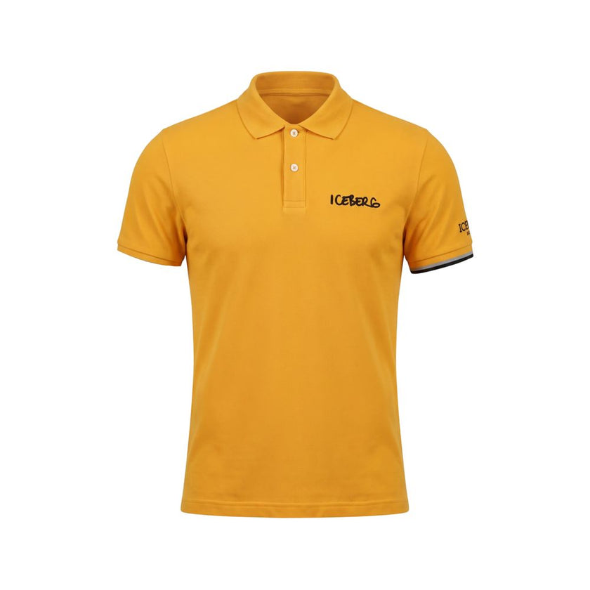 Iceberg Herren Poloshirt aus gelber Baumwolle