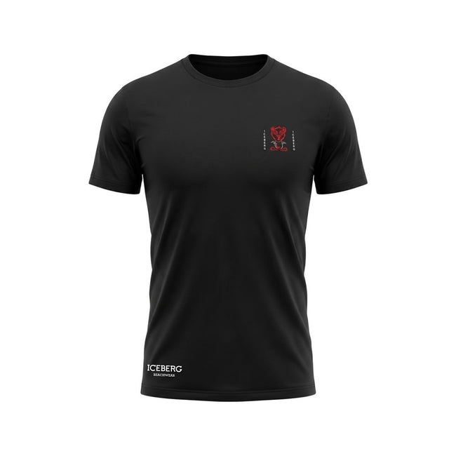 Iceberg Schwarzes Baumwoll-T-Shirt für Herren