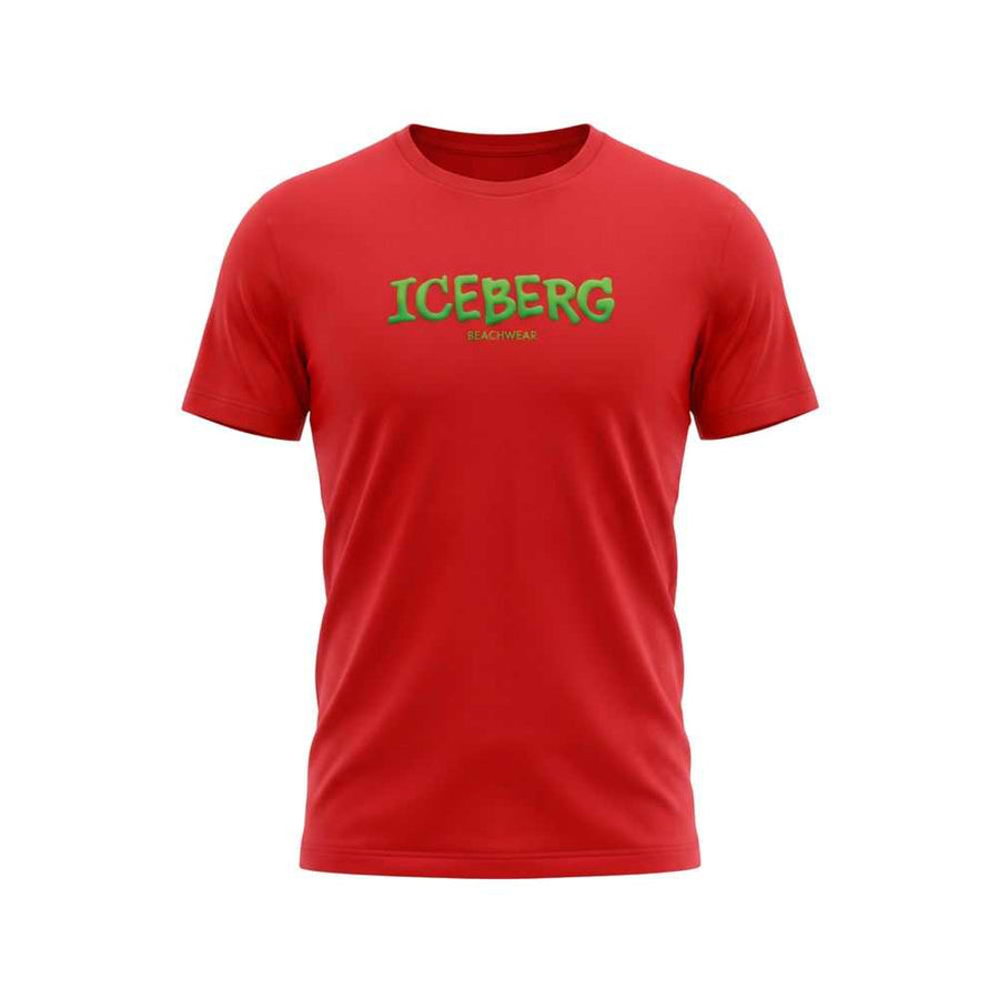 Iceberg Red Cotton T-Shirt for Men