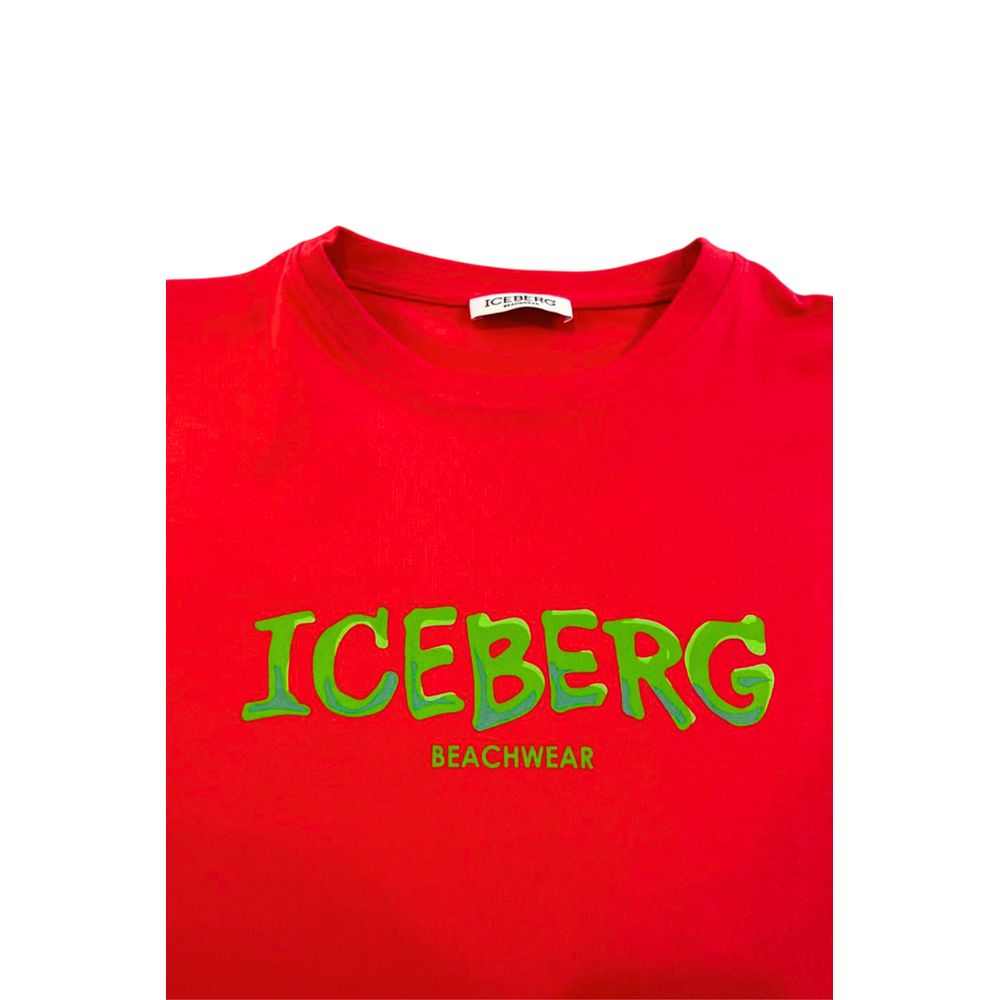 Iceberg Red Cotton T-Shirt for Men