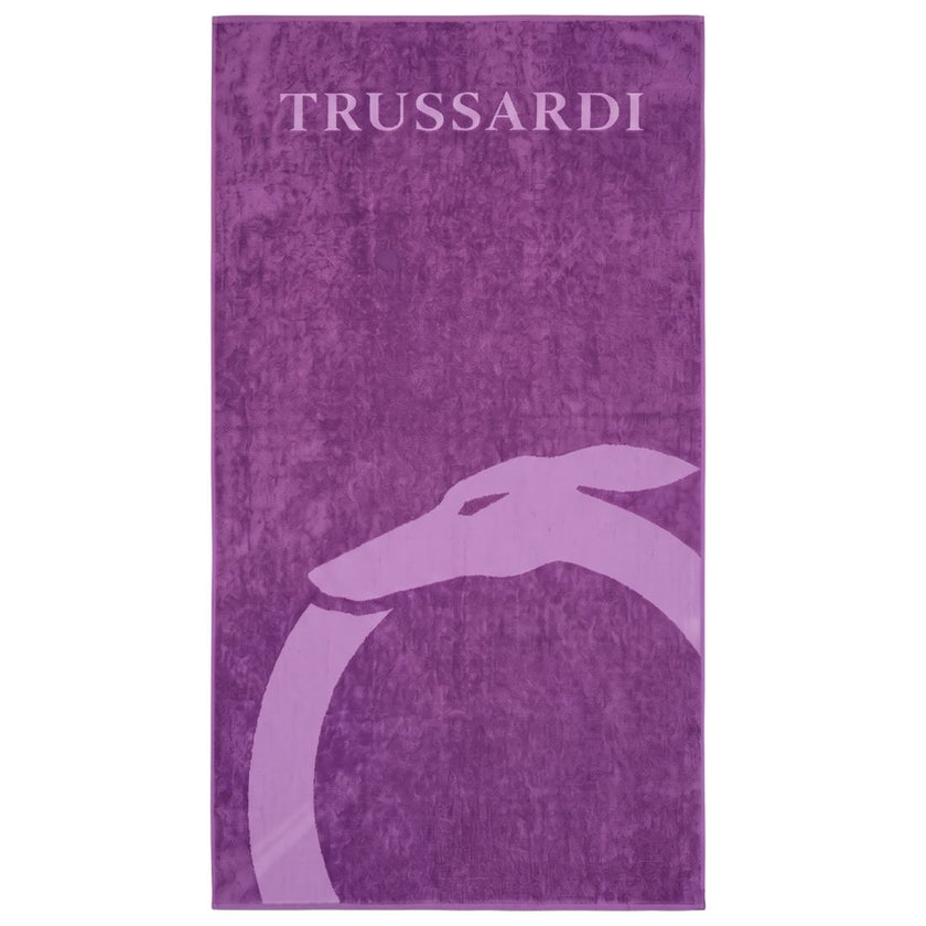 Trussardi Beachwear Lila Baumwoll-Herren-Badetuch