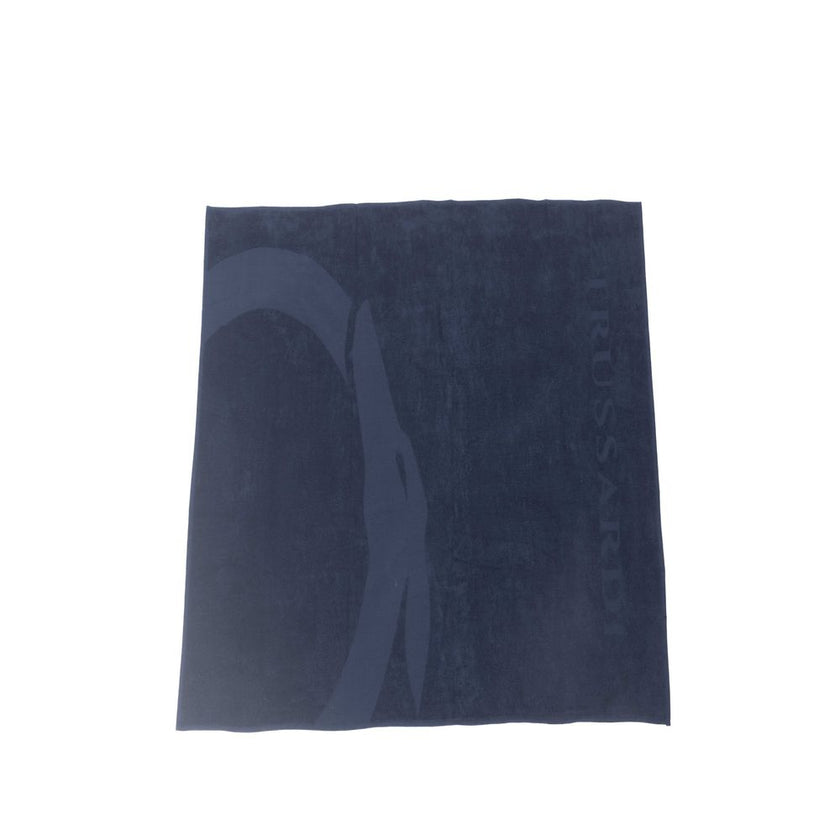 Trussardi Beachwear Blaues Baumwoll-Strandtuch für Herren