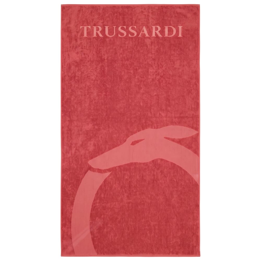 Trussardi Beachwear Rotes Baumwoll-Herren-Badetuch