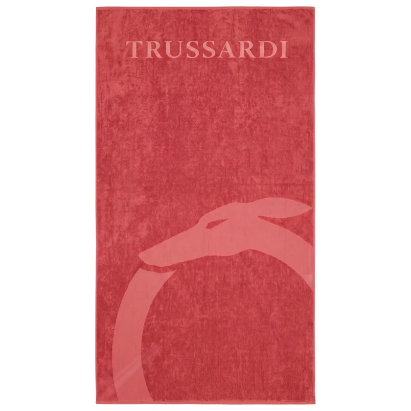 Trussardi Beachwear Rotes Baumwoll-Herren-Badetuch