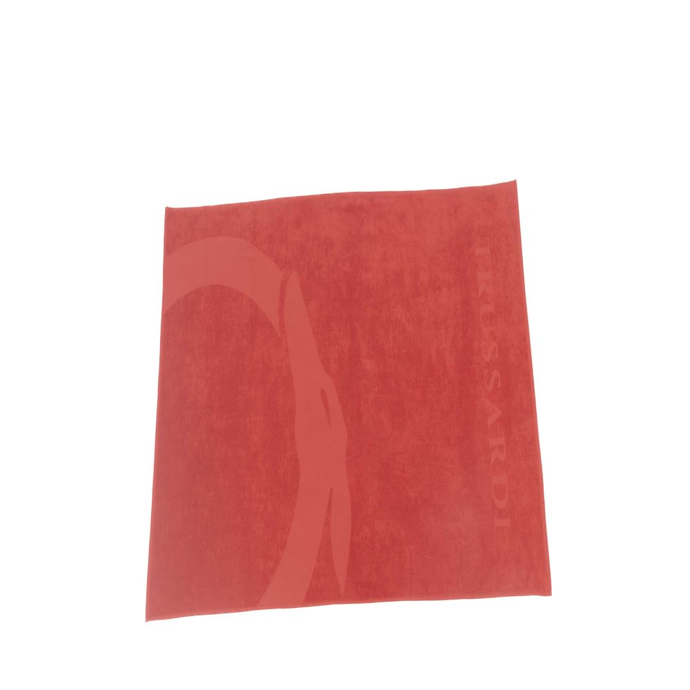 Trussardi Beachwear Rotes Baumwoll-Herren-Badetuch