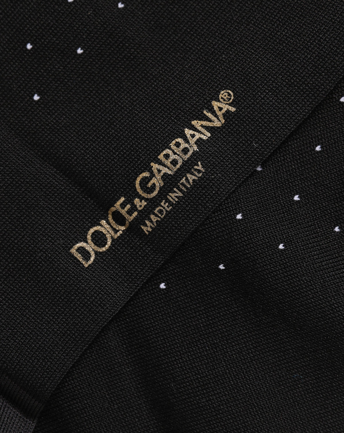 Dolce & Gabbana Herren schwarze Baumwoll-Pünktchen-Socken für mittlere Wadenlänge