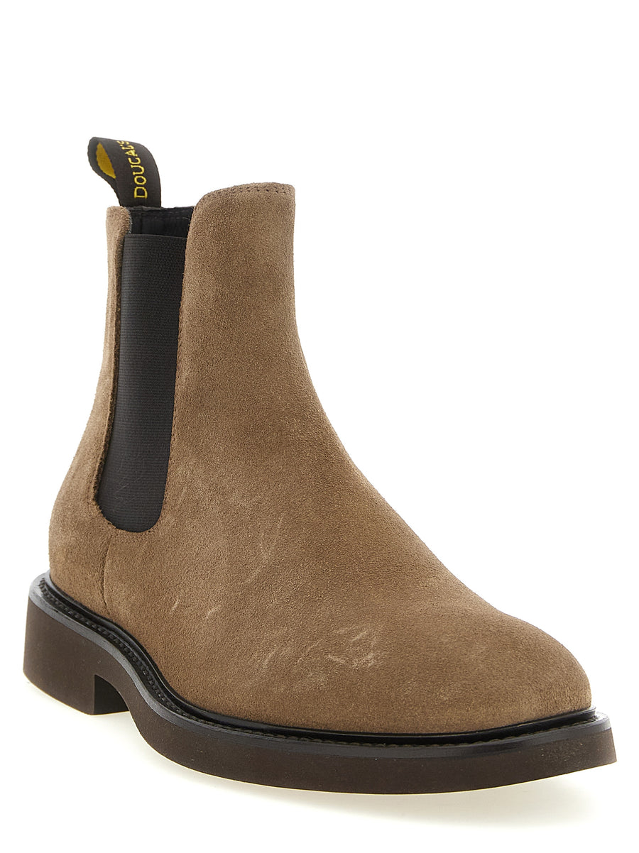 Doucal's Beige Lambskin Ankle Boots