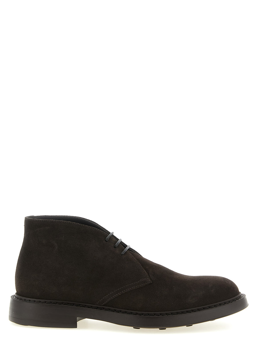 Doucal's Brown Goat Suede Ankle Boots