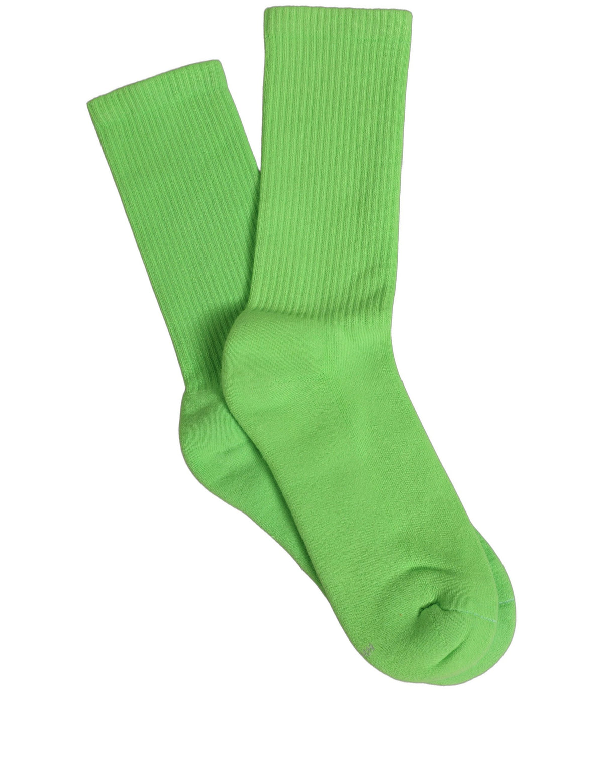 Dolce & Gabbana Women's Green Ribbed Cotton Mid-Calf Socks