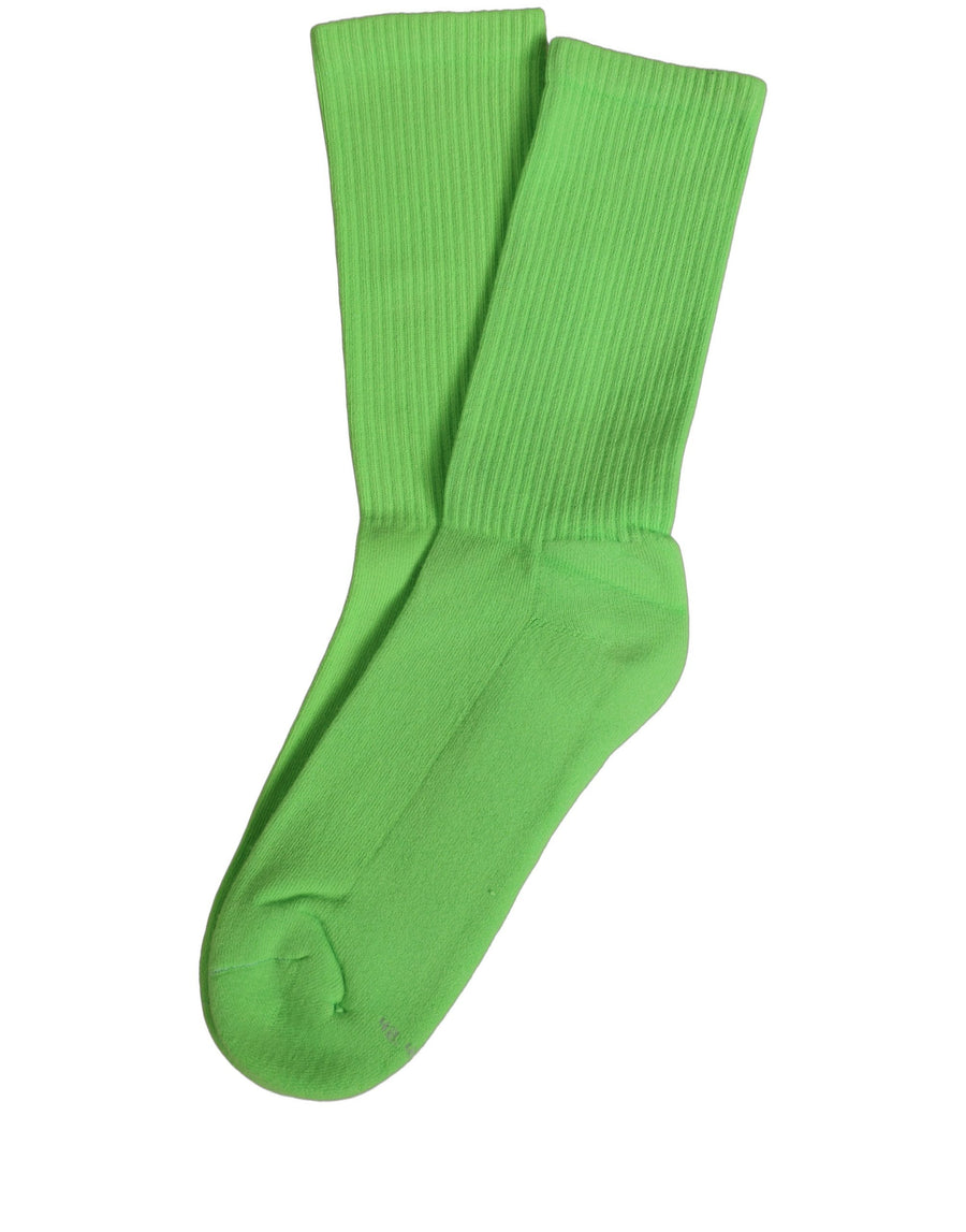 Dolce & Gabbana Women's Green Ribbed Cotton Mid-Calf Socks