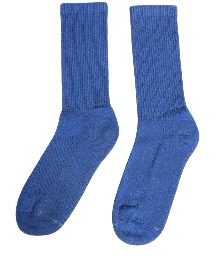 Dolce & Gabbana Women's Cotton Ribbed Mid-Calf Socks, Blue