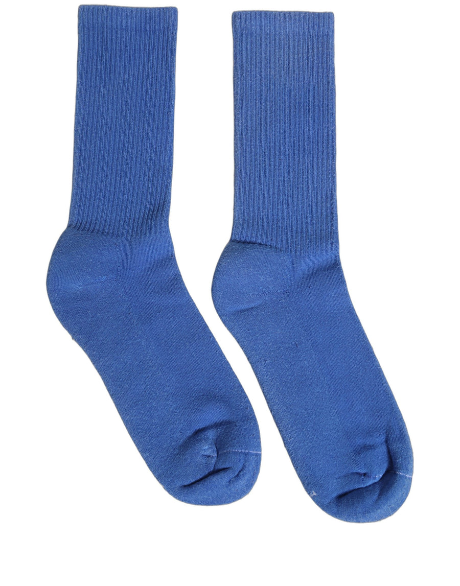 Dolce & Gabbana Women's Cotton Ribbed Mid-Calf Socks, Blue