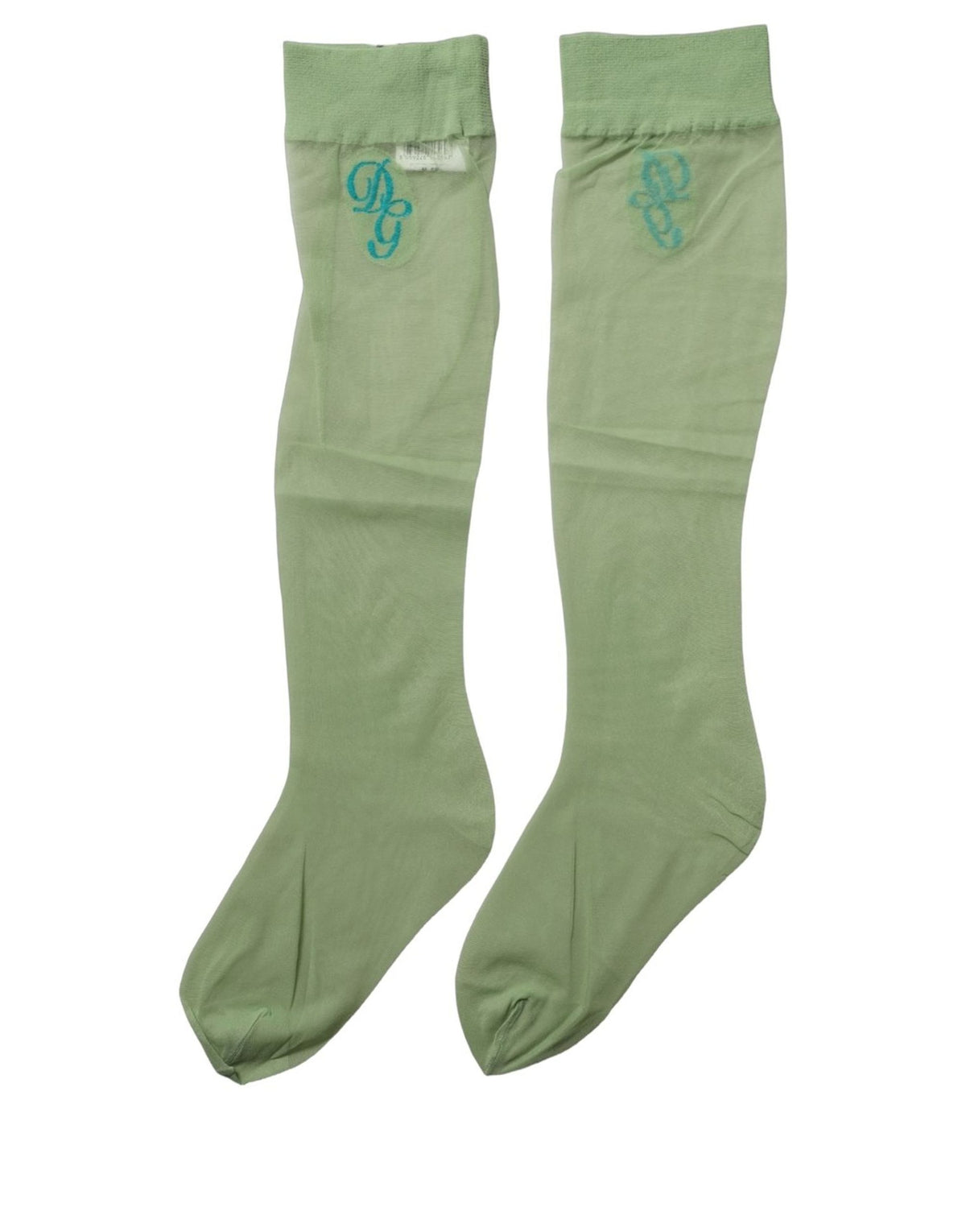 Dolce & Gabbana Green Knee-High Nylon Net Socks