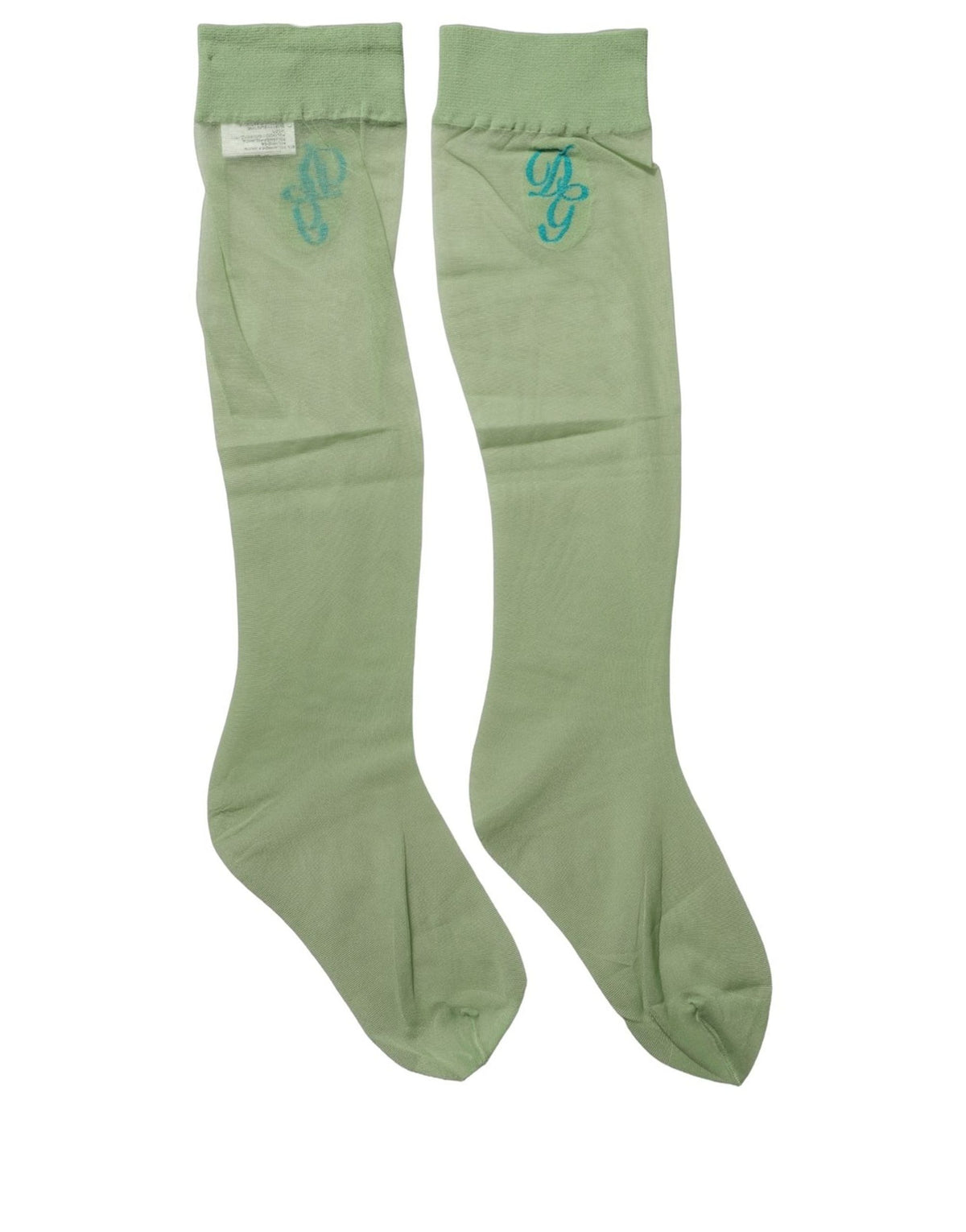Dolce & Gabbana Green Knee-High Nylon Net Socks