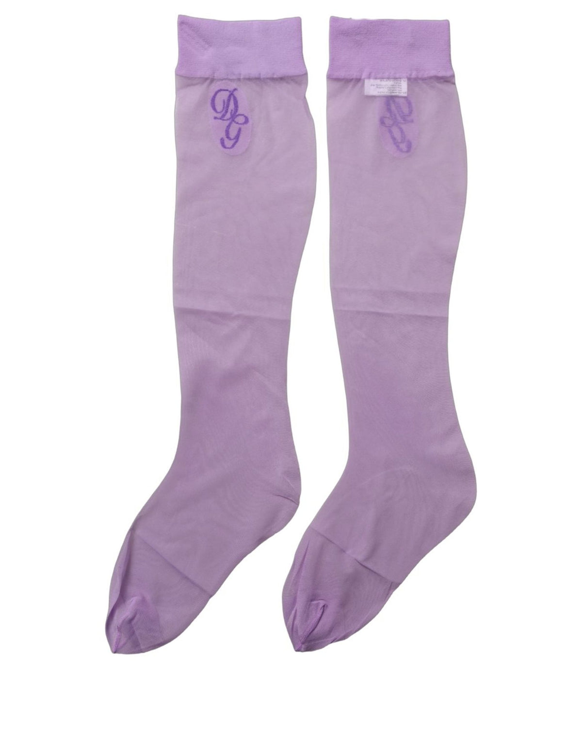 Dolce & Gabbana Purple Knee-High Sheer Nylon Socks