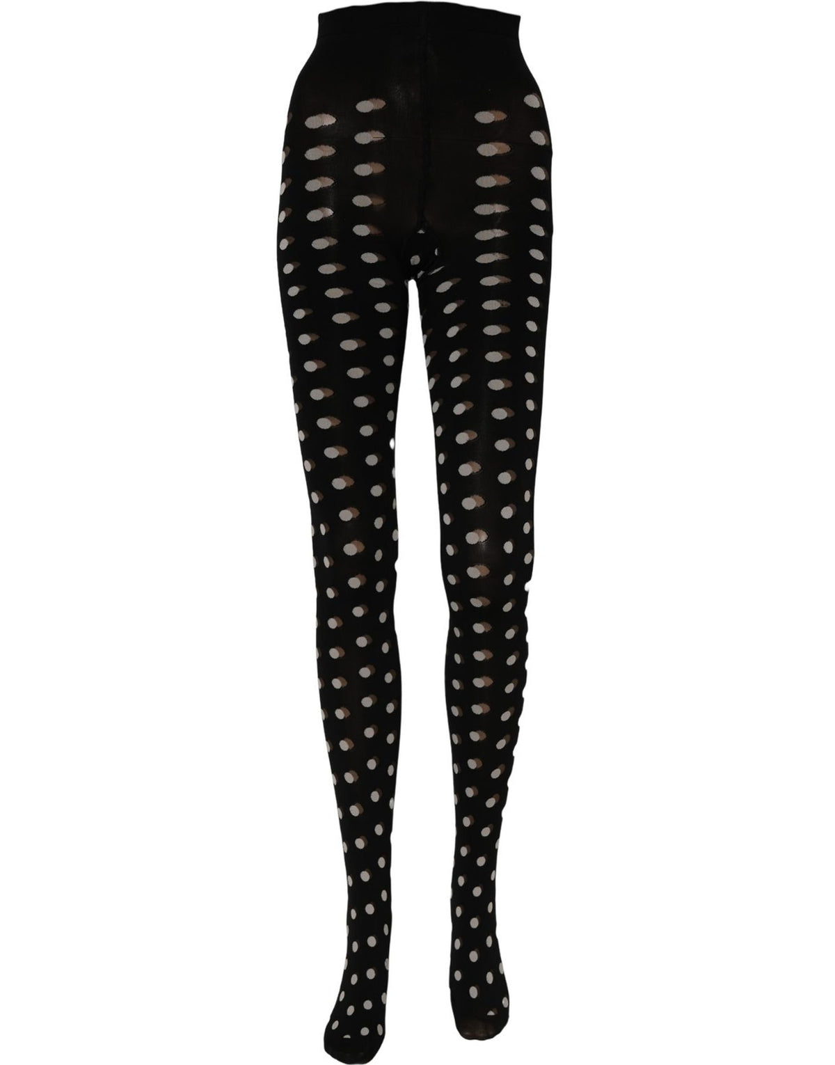 Dolce & Gabbana Schwarze Netz-Strumpfhose mit Polka Dots