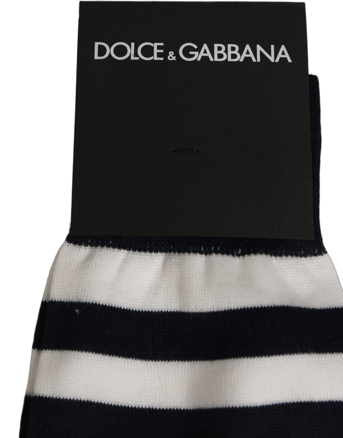 Dolce & Gabbana Mid-calf socks in black and white striped cotton