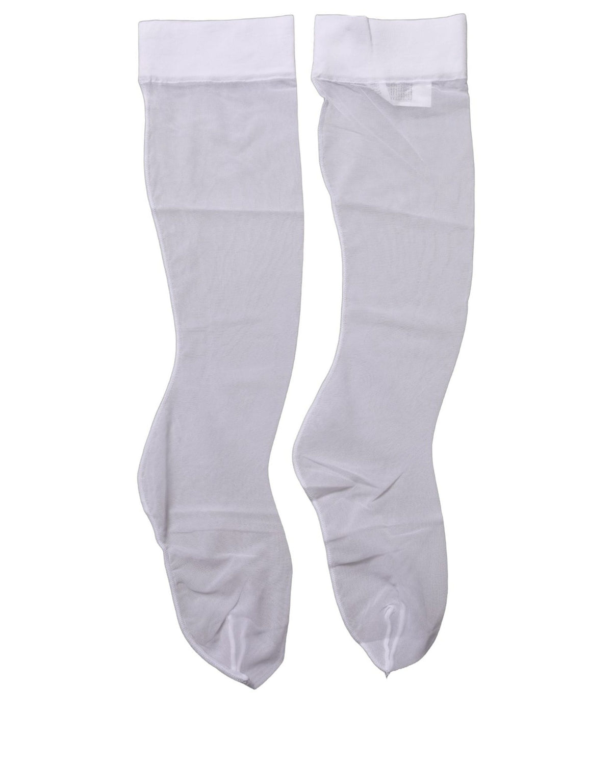 Dolce & Gabbana White knee-high sheer nylon socks