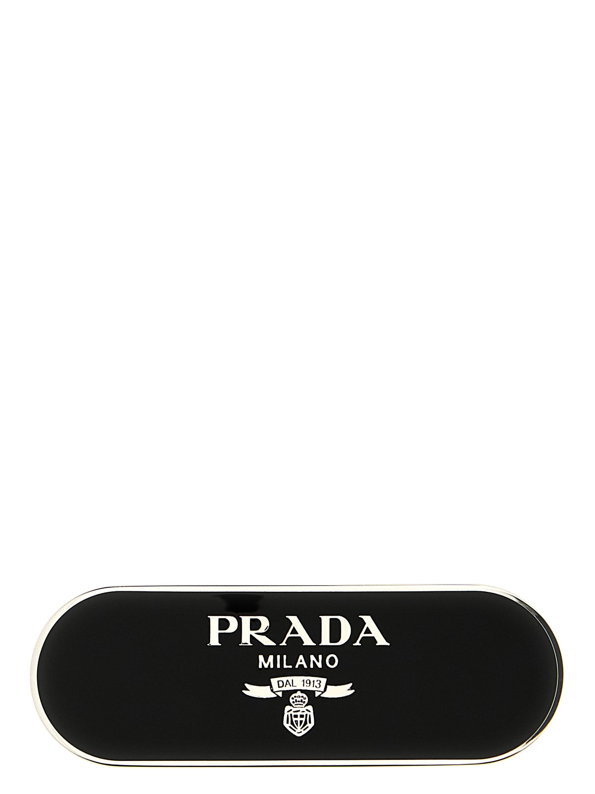 Prada Schwarze Haarklammer aus Edelstahl