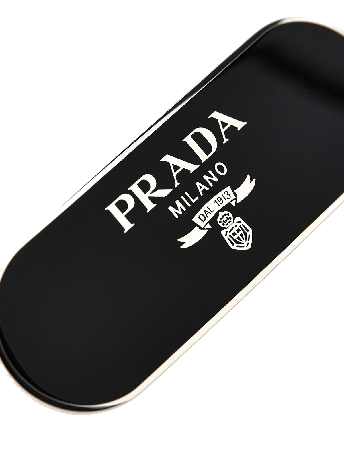 Prada Schwarze Haarklammer aus Edelstahl