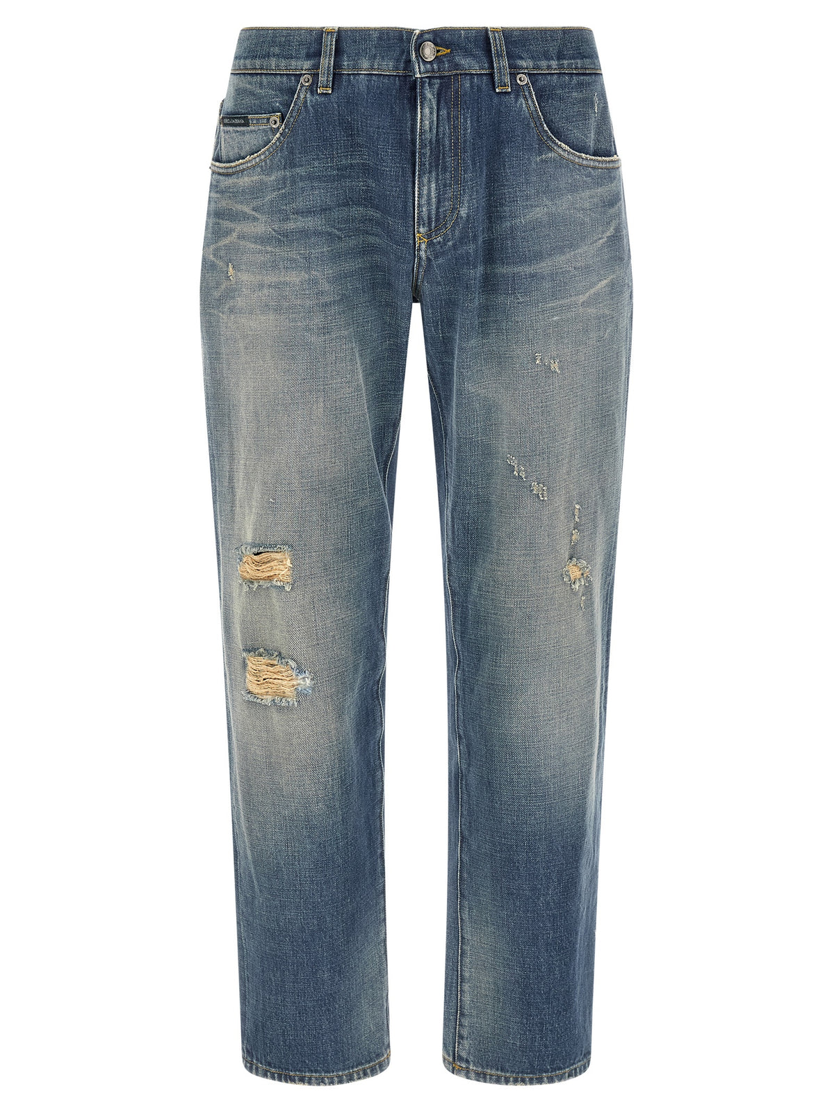 Dolce & Gabbana Blue Relaxed Fit Cotton Jeans