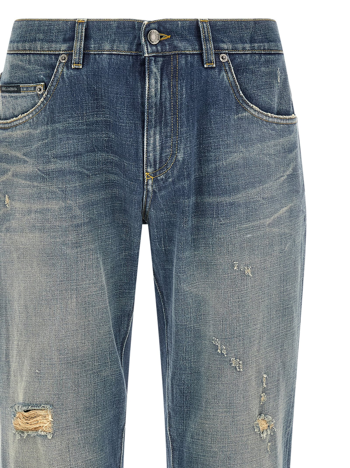 Dolce & Gabbana Blue Relaxed Fit Cotton Jeans