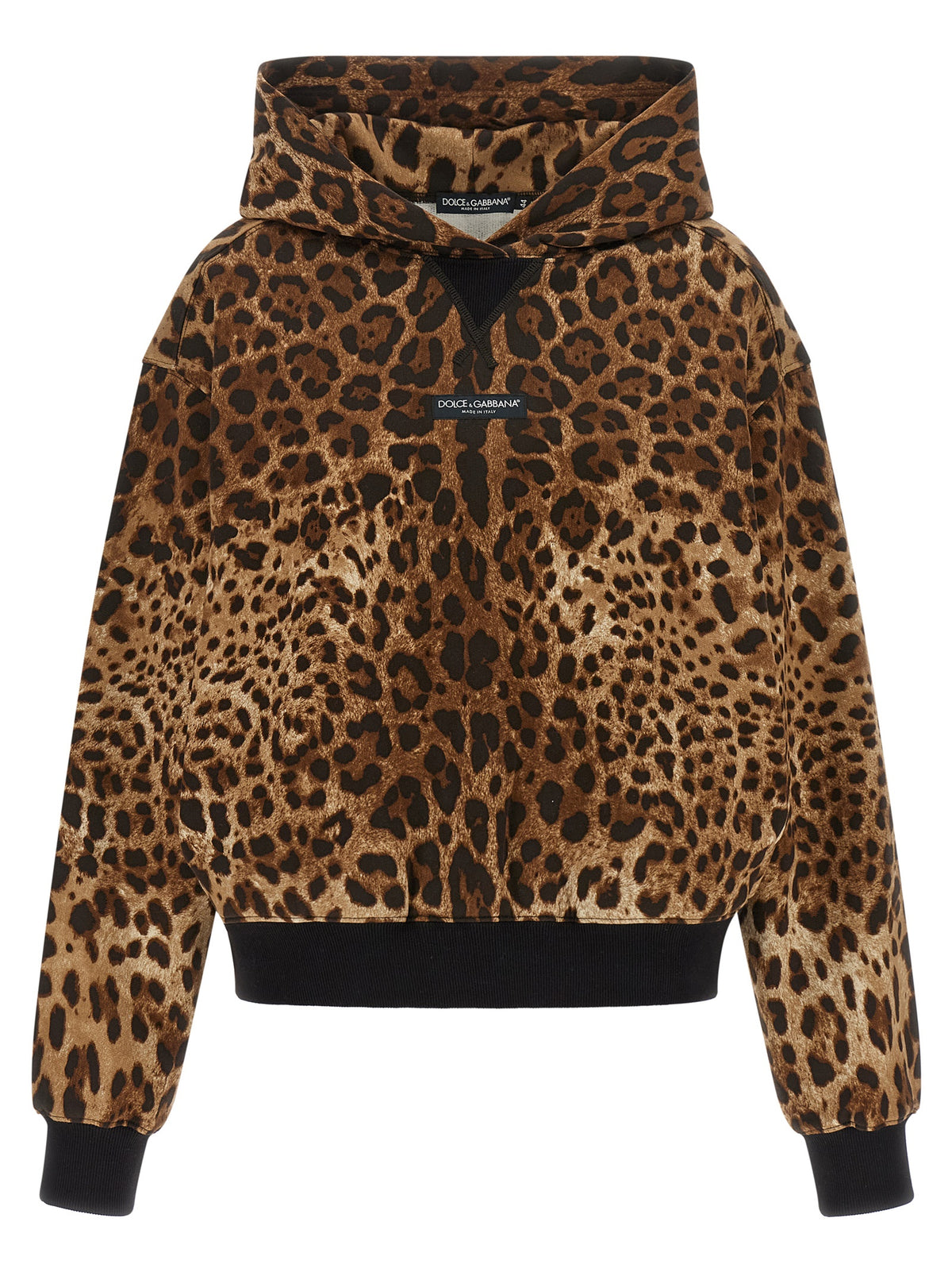 Dolce & Gabbana Brauner Baumwoll-Kapuzenpullover