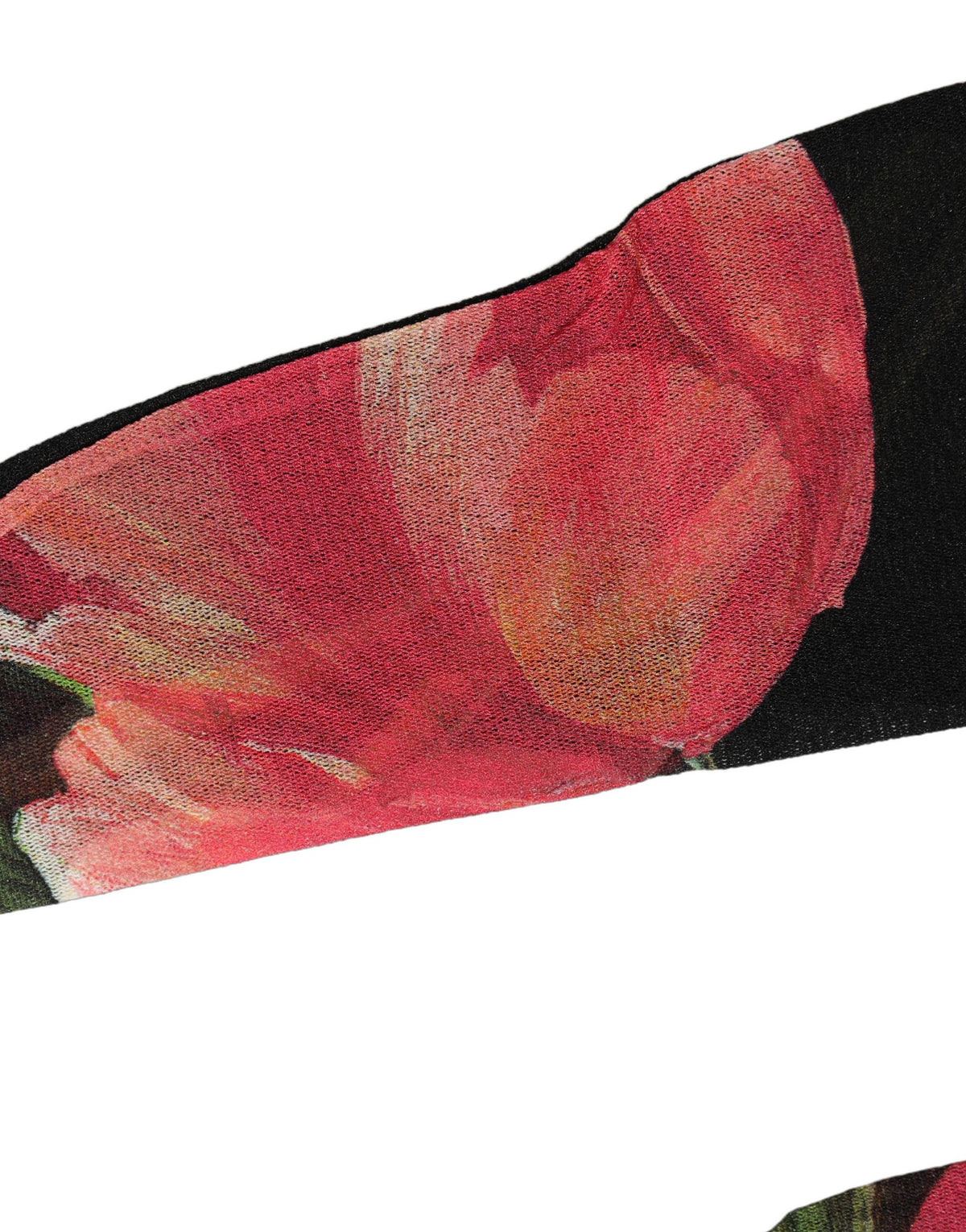 Dolce & Gabbana Schwarze und pinkfarbene florale Tulpen-Nylonstrümpfe