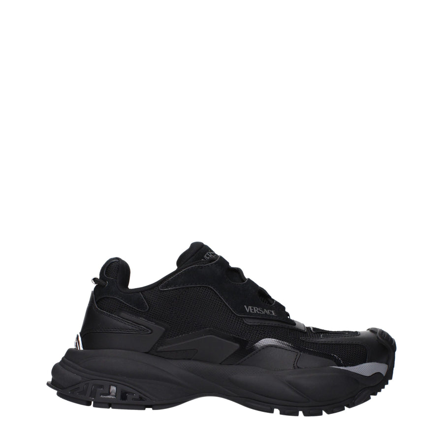 Versace Black Chunky Sole Fabric Sneakers