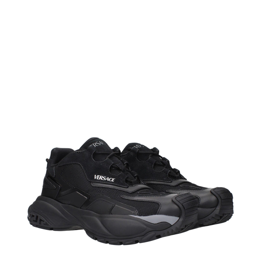 Versace Black Chunky Sole Fabric Sneakers