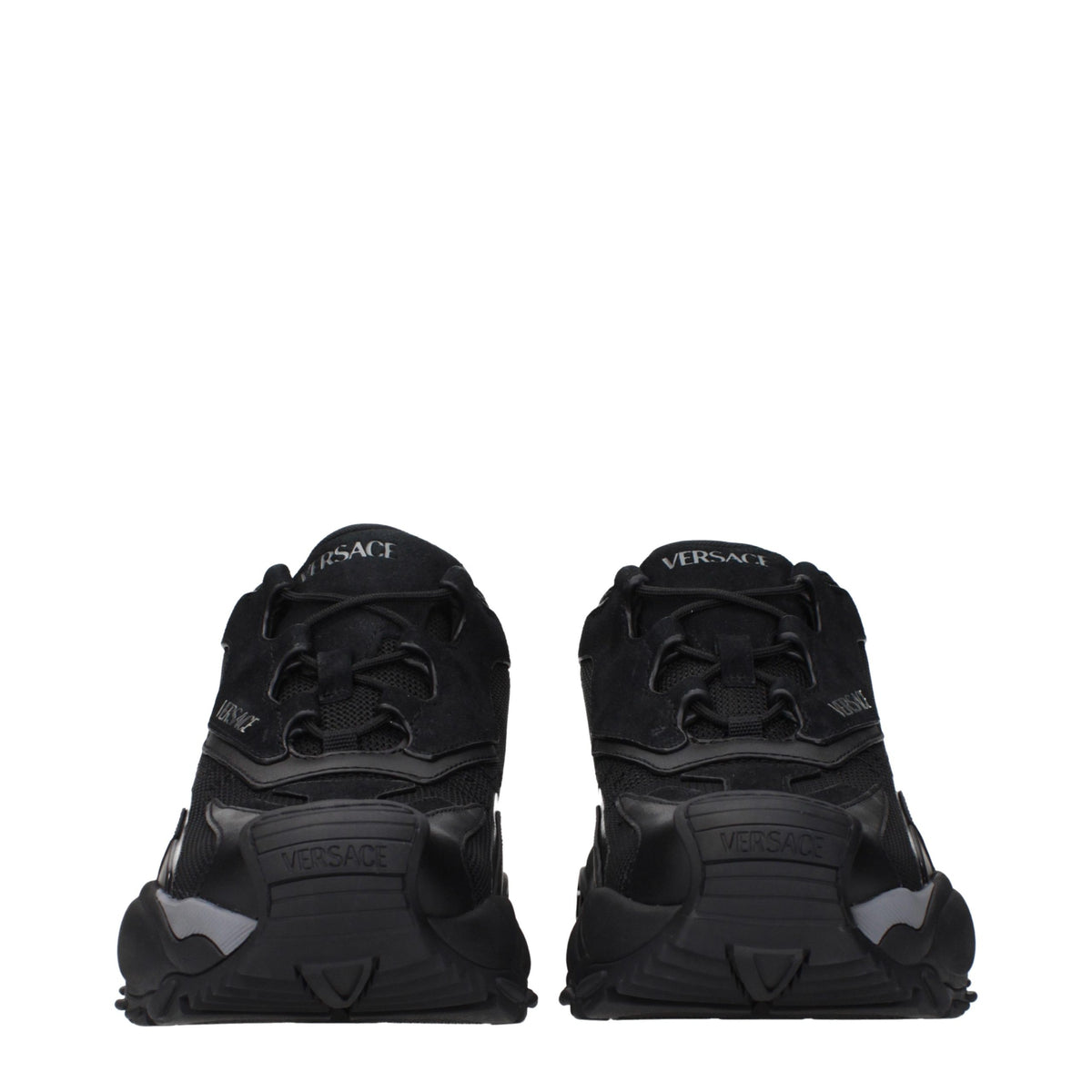Versace Schwarze Stoff-Sneaker mit klobiger Sohle