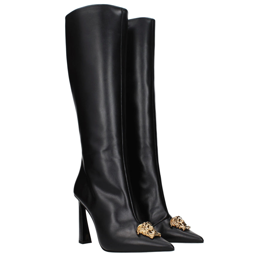 Versace Black Leather Boots