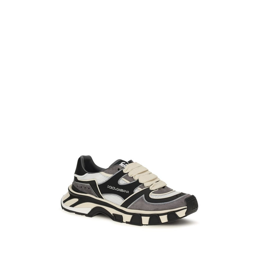 Dolce & Gabbana Gray Calfskin Bos Taurus Chunky Sneakers